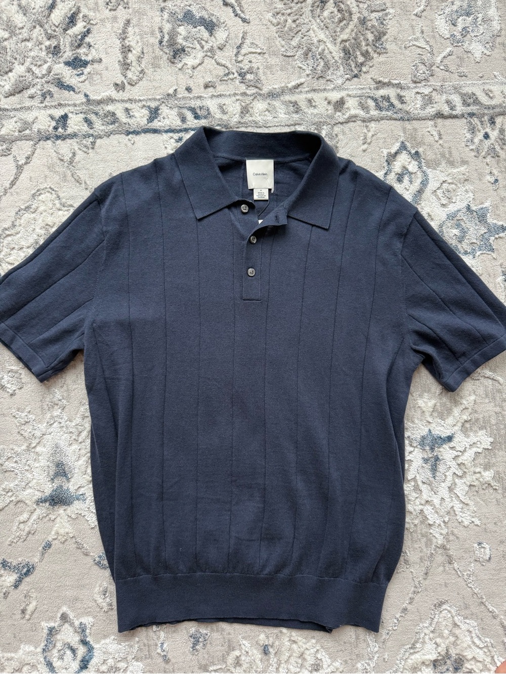 Calvin Klein Men's Dark Navy Short-Sleeve Knit Polo